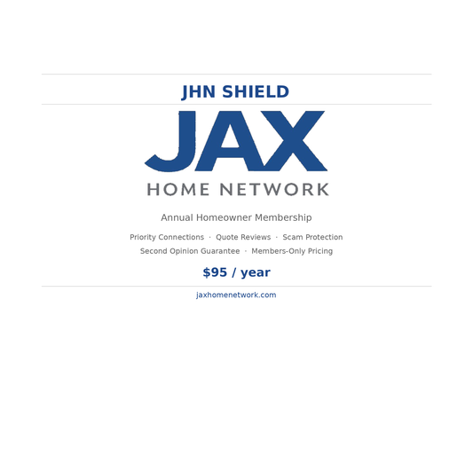 JHN Shield — Annual Homeowner Membership